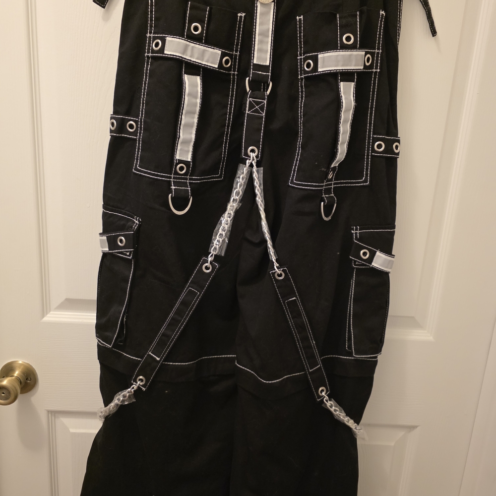 Dolls Kill Black and White Tripp Pants